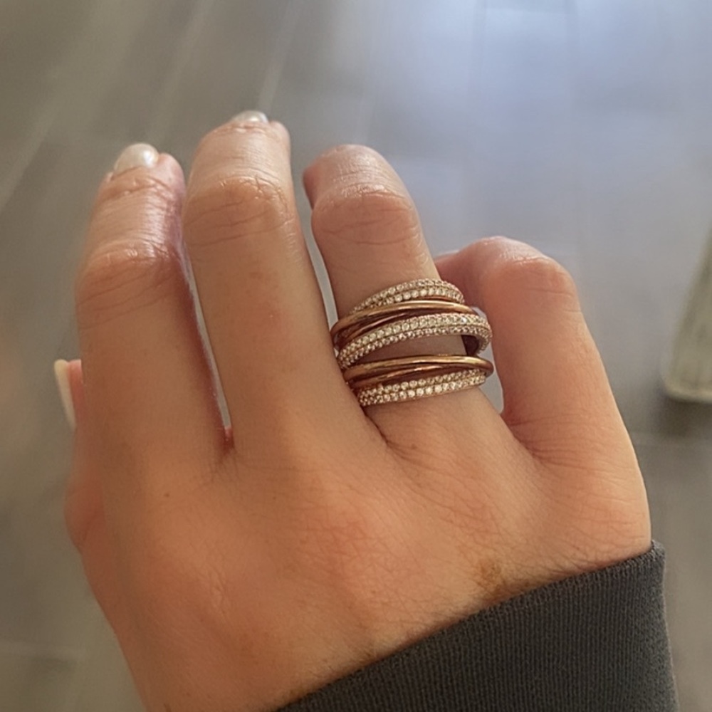 Rose Gold Crystal Bands Ring